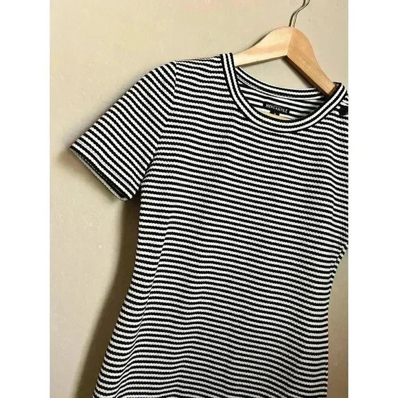 J. Crew Mercantile Striped Short-Sleeve‎ Structured Knit Dress Size Small - Picture 5 of 12